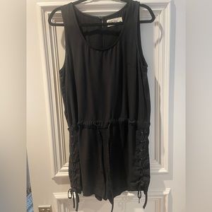 Pistols black romper with adjustable waist and shorts